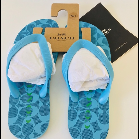 NEW Coach Zak Signature Striped Flip Flop Sandals - Picture 3 of 12